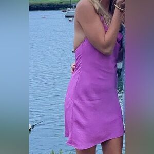 Princess Polly purple cowls neck slip dress